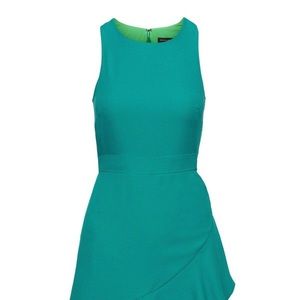 Banana Republic Ruffle Wrap Racerback Dress, Deep Green